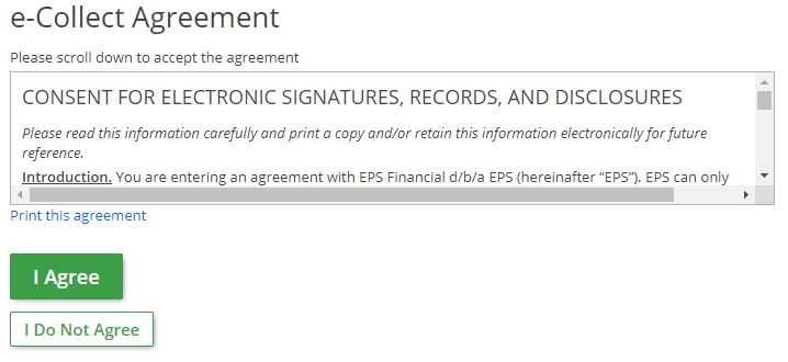 e-Collect Agreement