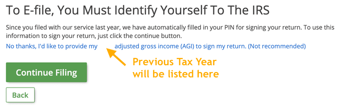 Identify Yourself To The IRS Prior Year PIN