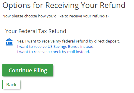 Options for Receiving Refund