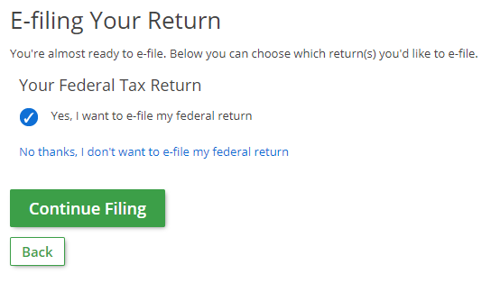 e-Filing Your Returns