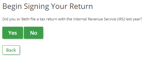 Begin Signing Your Return
