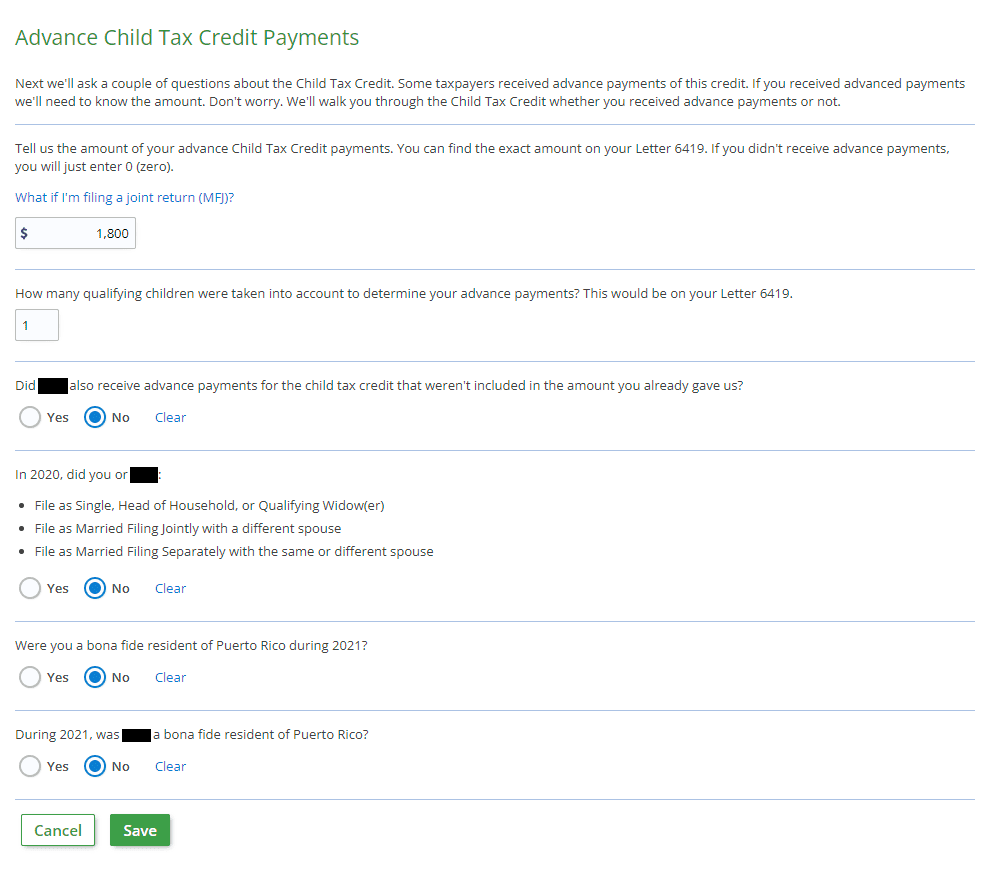 Advance Child Tax Credit