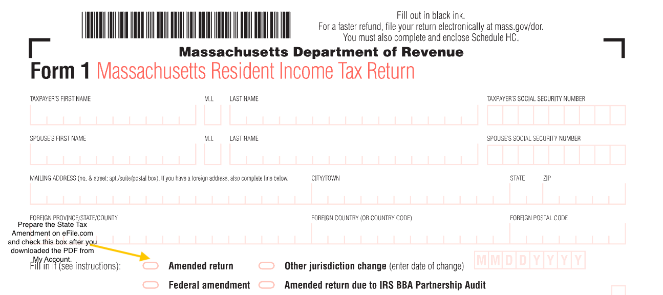 Prepare, File Amended Massachusetts State Tax Return