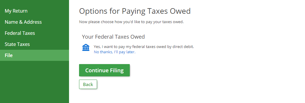 Options for Paying Taxes Owed
