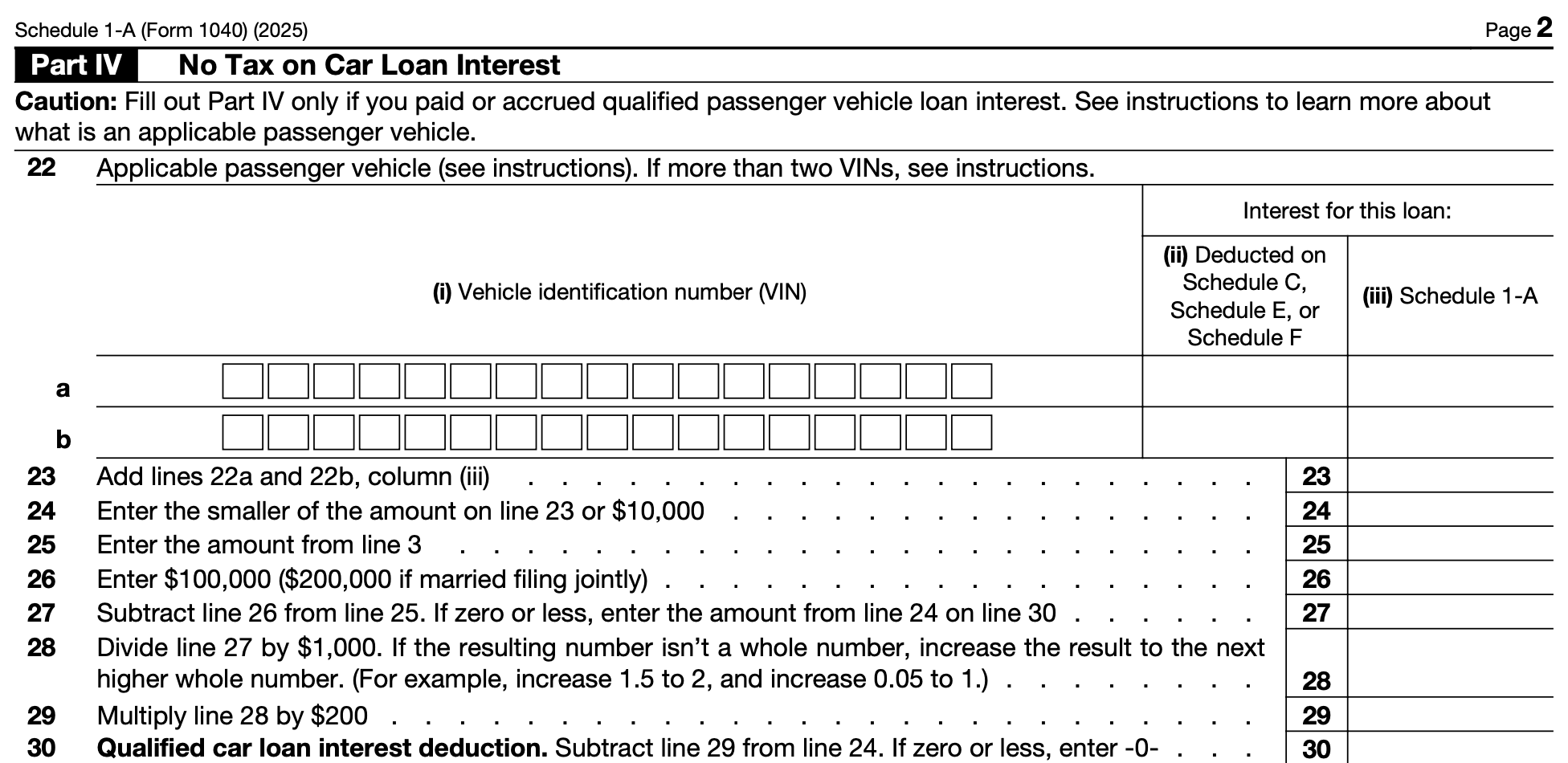 Car Interest Tax deduction