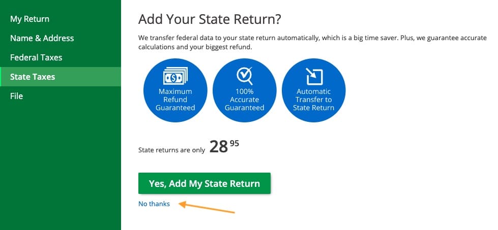 Zero Income Tax Return - No State