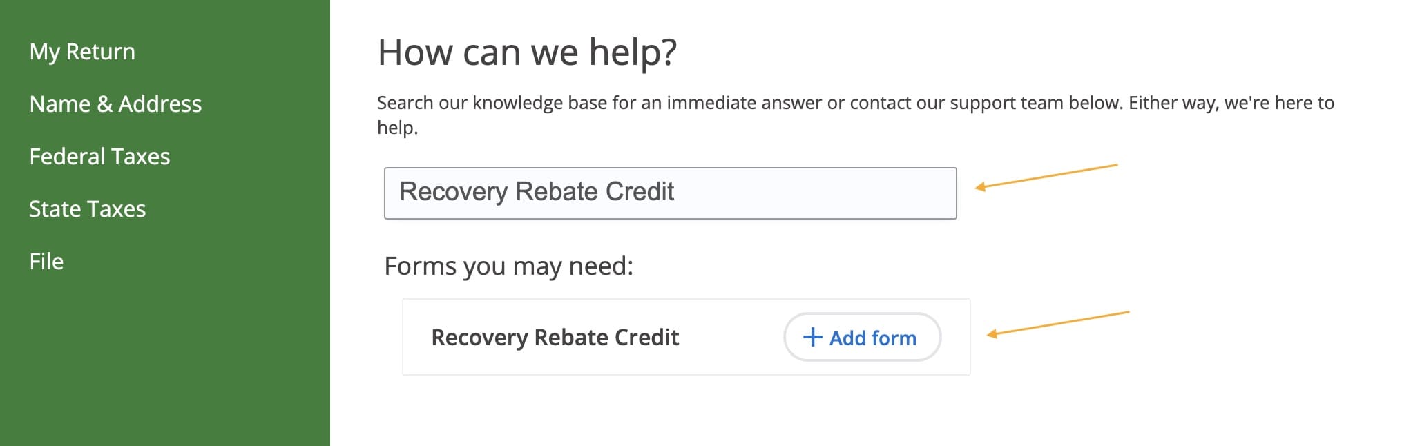 Zero Income Tax Return - Search Recovery Rebate